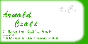 arnold csoti business card